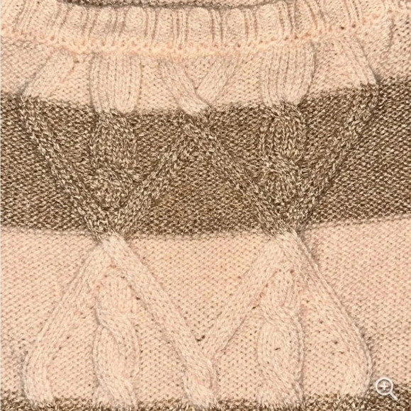 New York & Company Metallic Pink and Gold Striped Knit Sweater Size Large - Picture 2 of 6